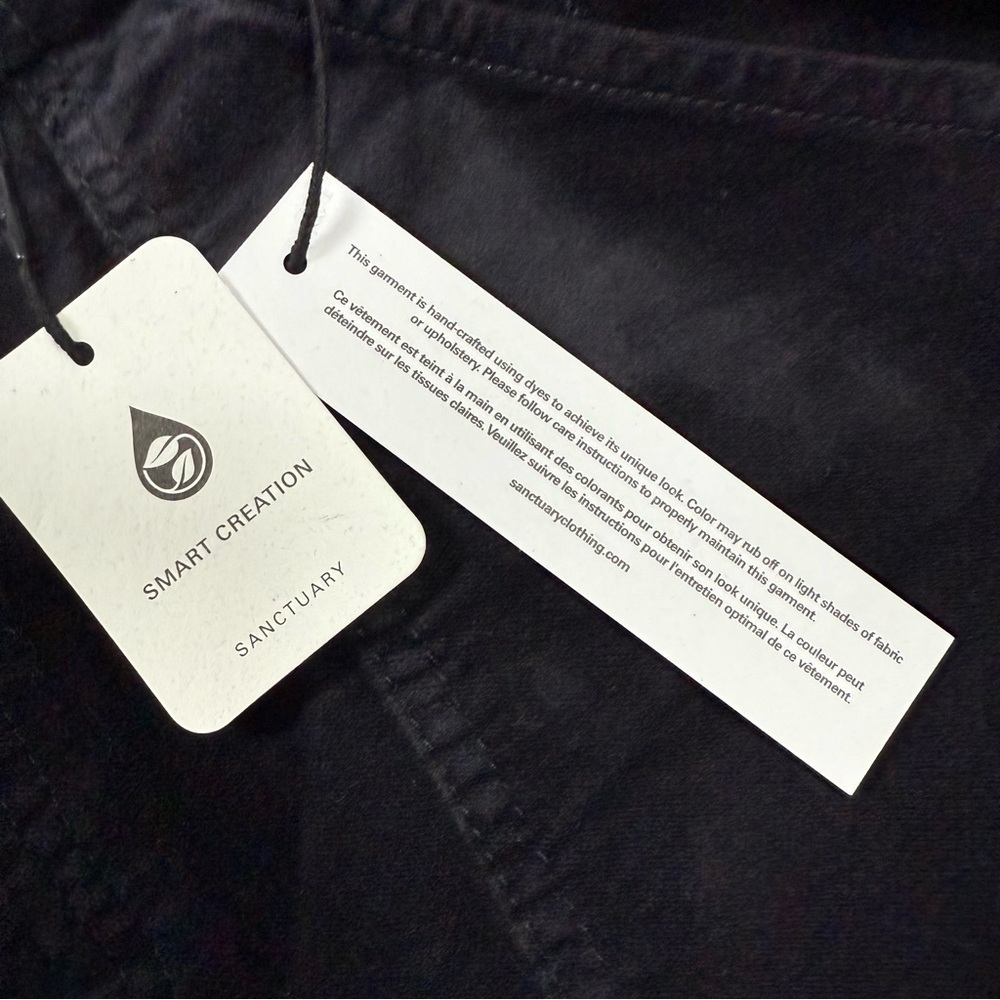 SANCTUARY velveteen hayden bootcut black sz 33 velvet moto biker NWT whimsigoth - Picture 9 of 13